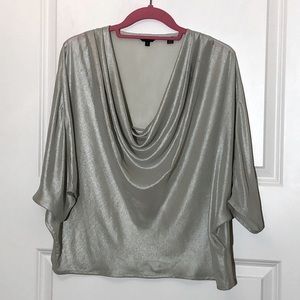 Ted Baker London Shimmer Sheen Cowl Neck Top Small